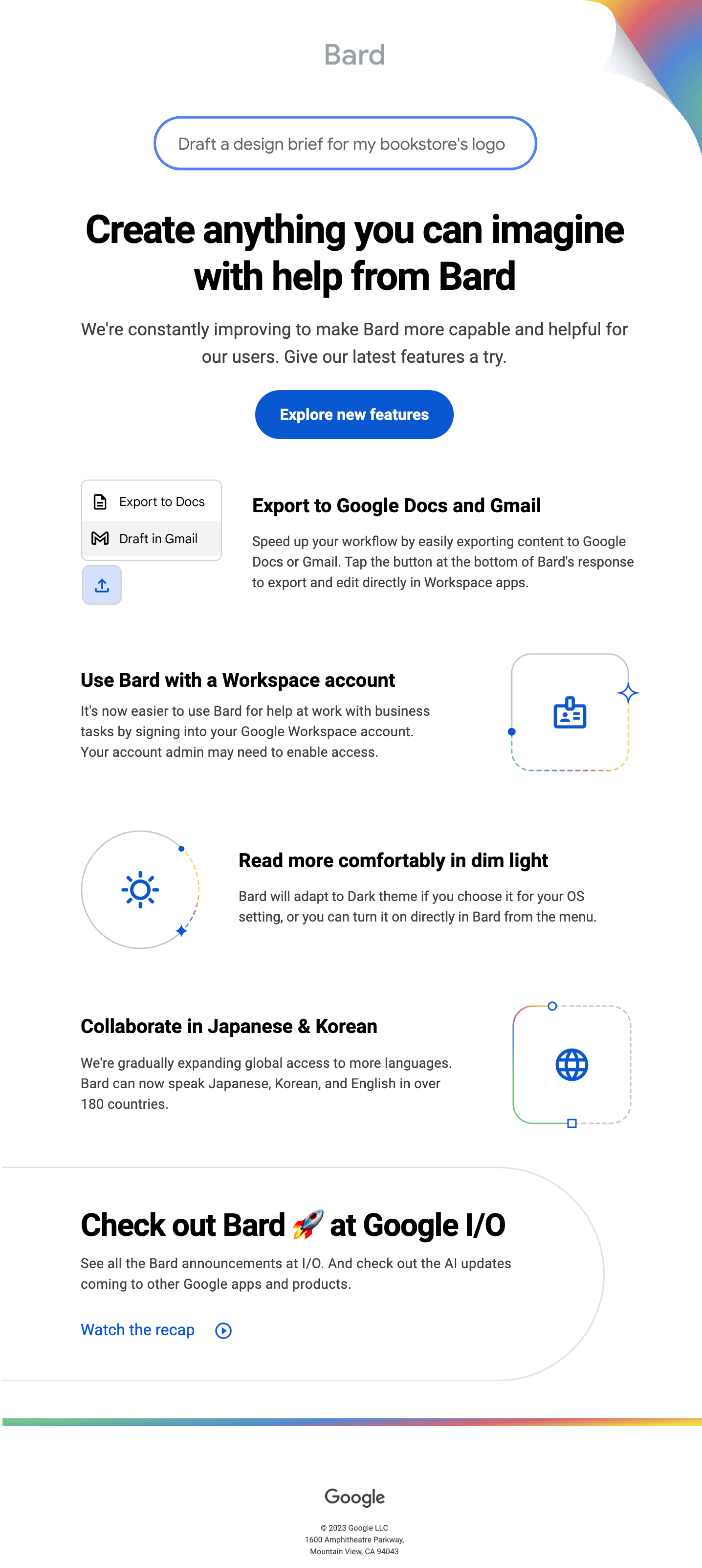 Google dark mode optimized email