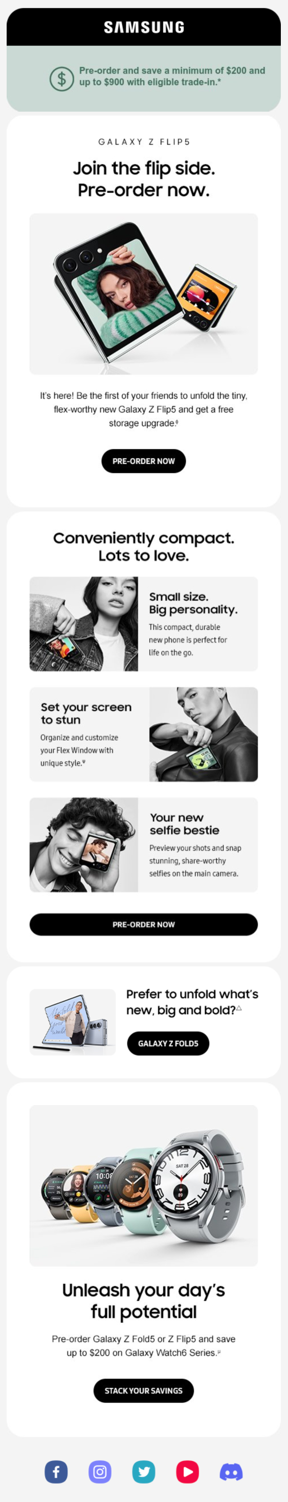 Samsung mobile-first email
