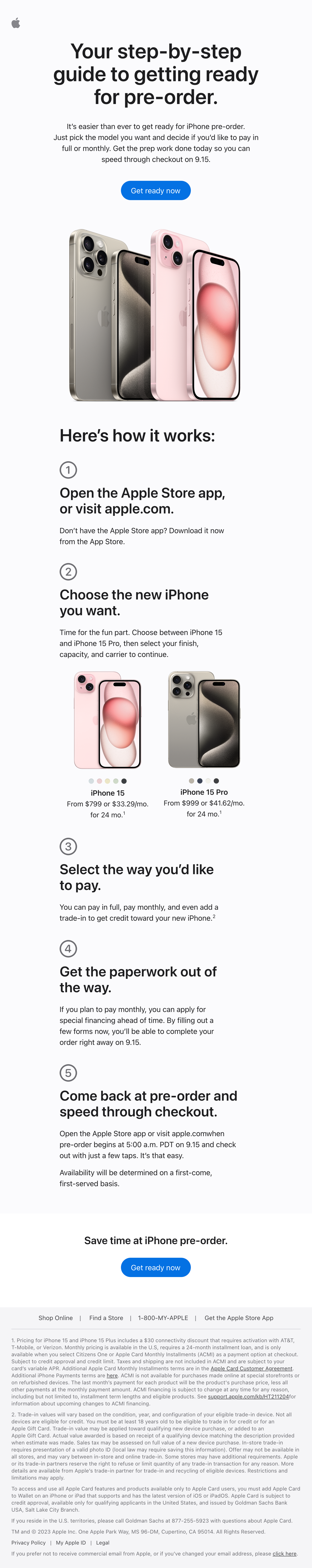 Apple pre-launch email