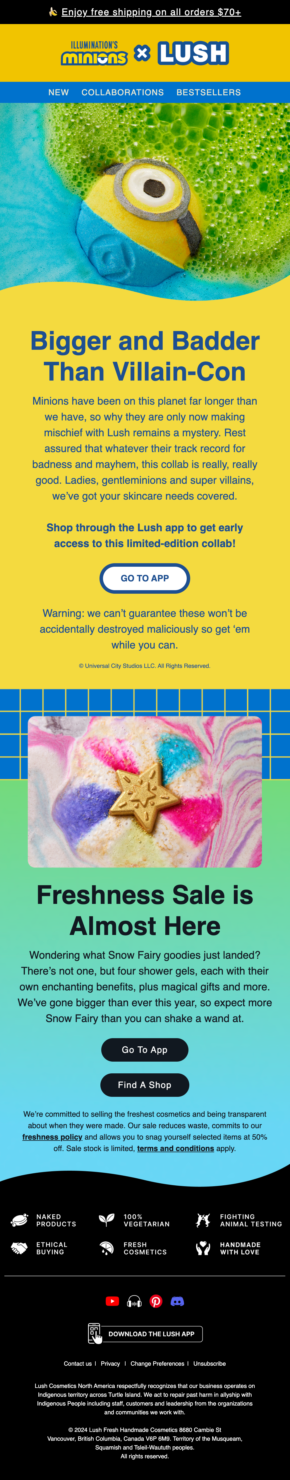lush collab email