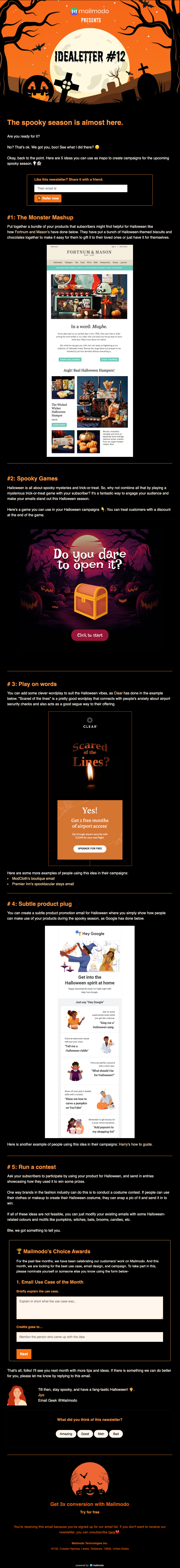 Mailmodo halloween email