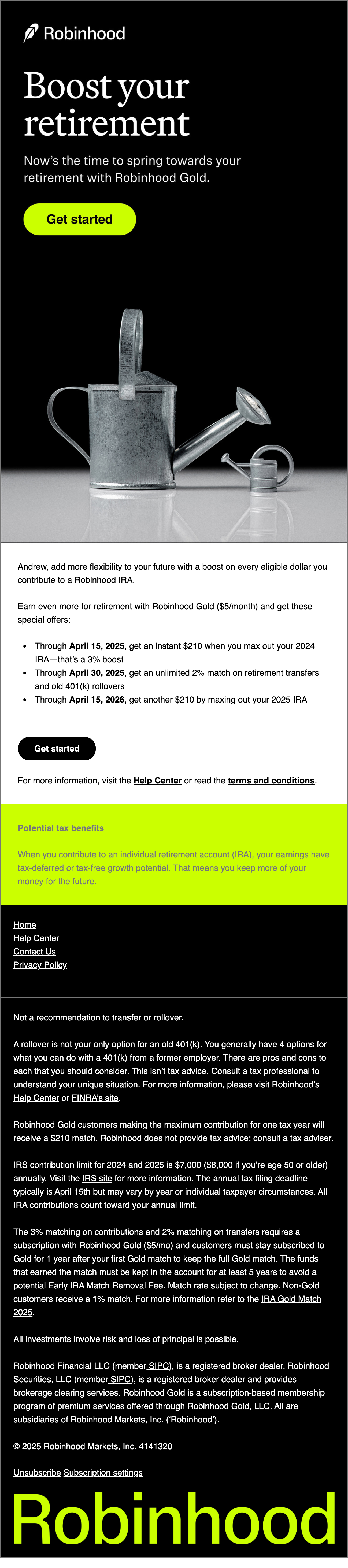 Robinhood digital app email