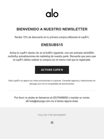 Alo Yoga Mexico Emails and Newsletters