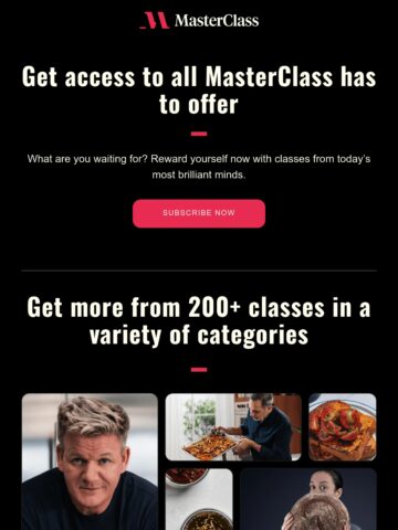 Email Inspiration from MasterClass - Email Love