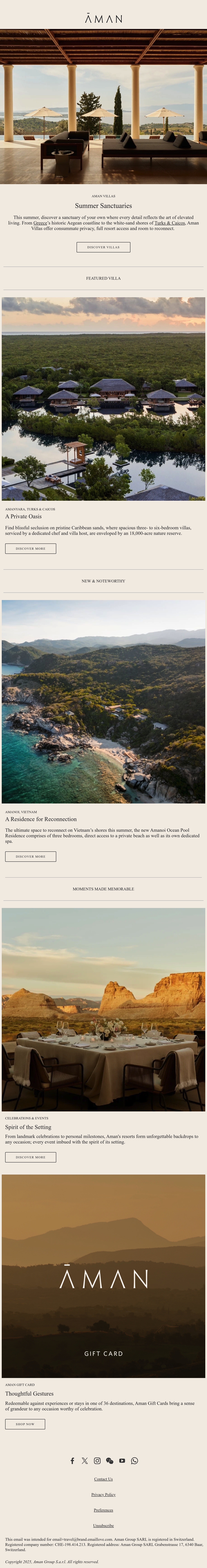AMAN travel email