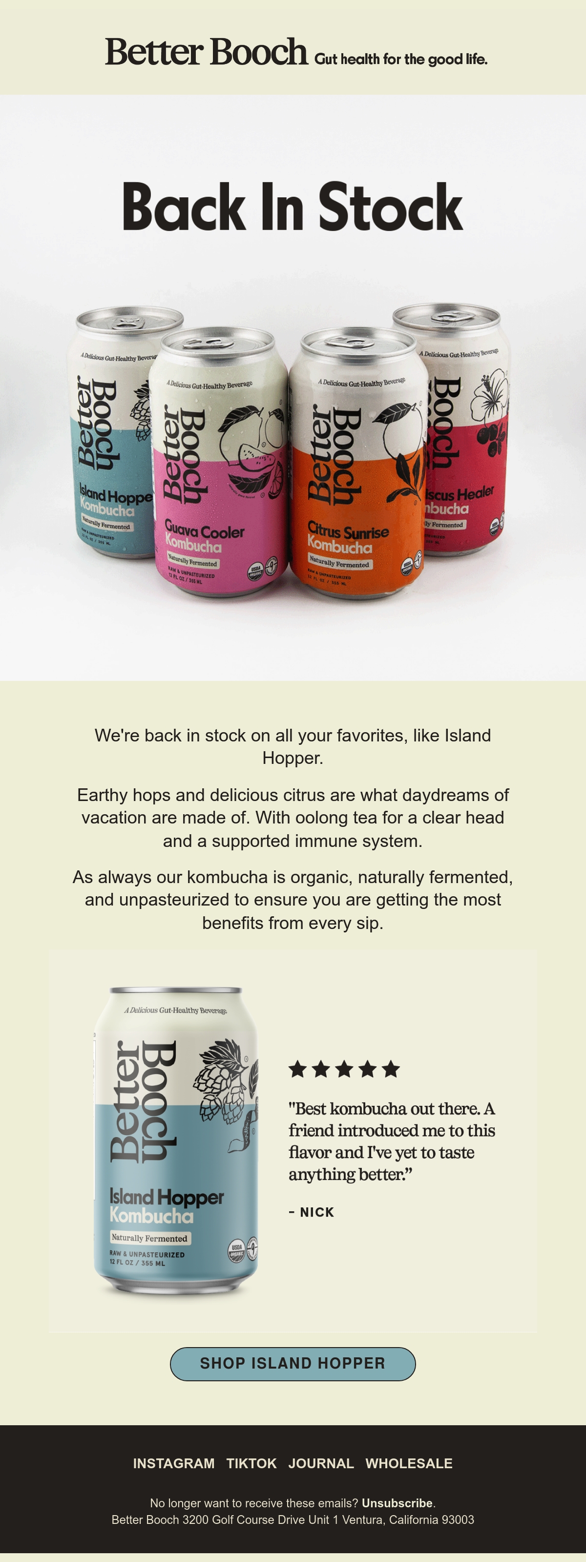 Better Booch back in stock email