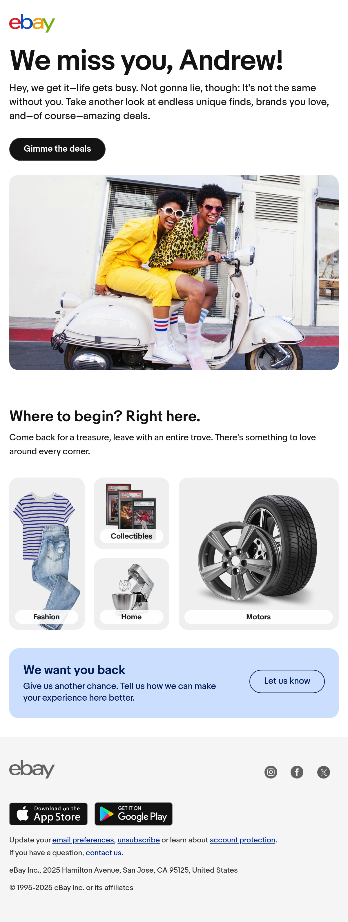 eBay re-engagement email