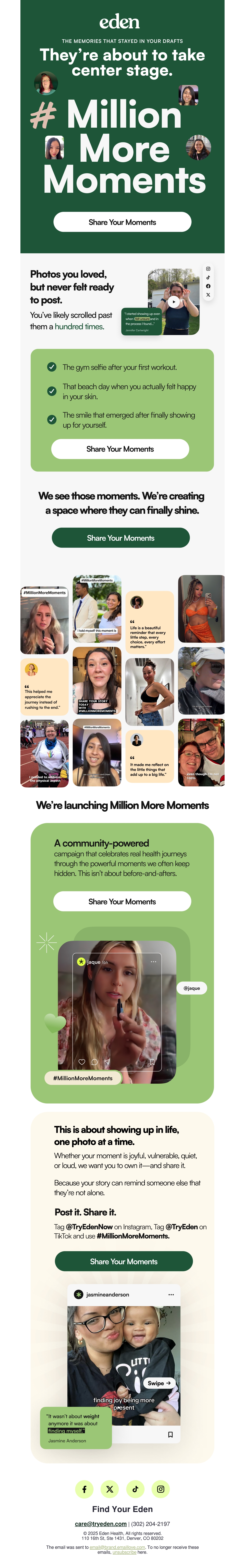 Eden social proof email
