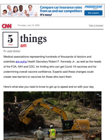 Email Inspiration from CNN's 5 Things AM - Email Love