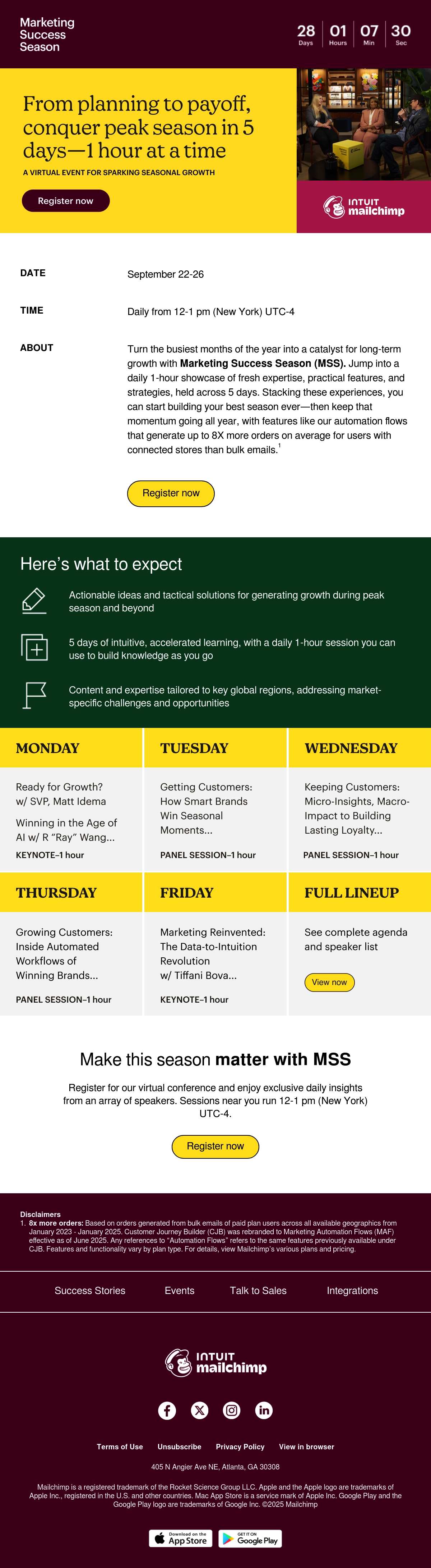 Mailchimp event email