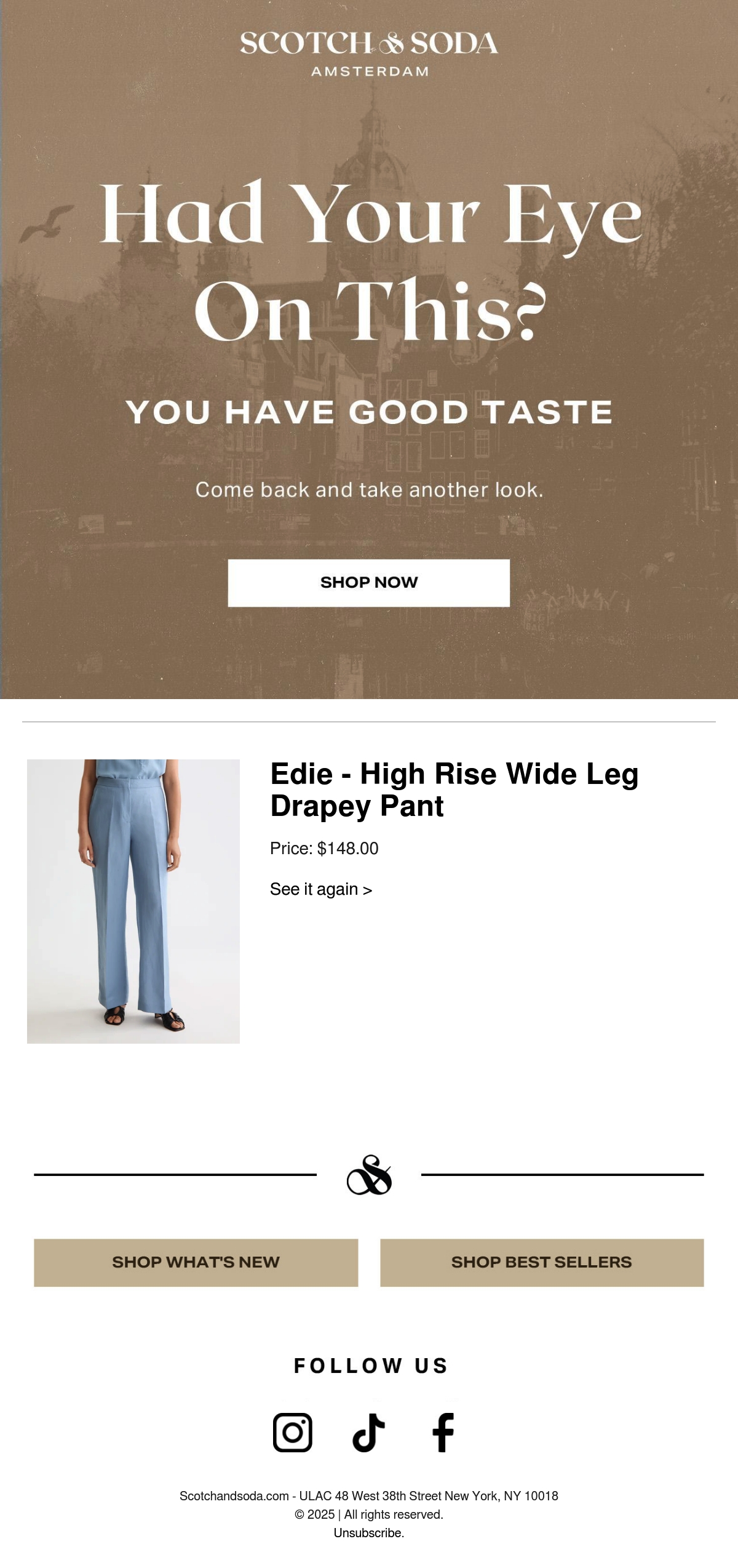 Scotchandsoda.com - ULAC cart abandonment email