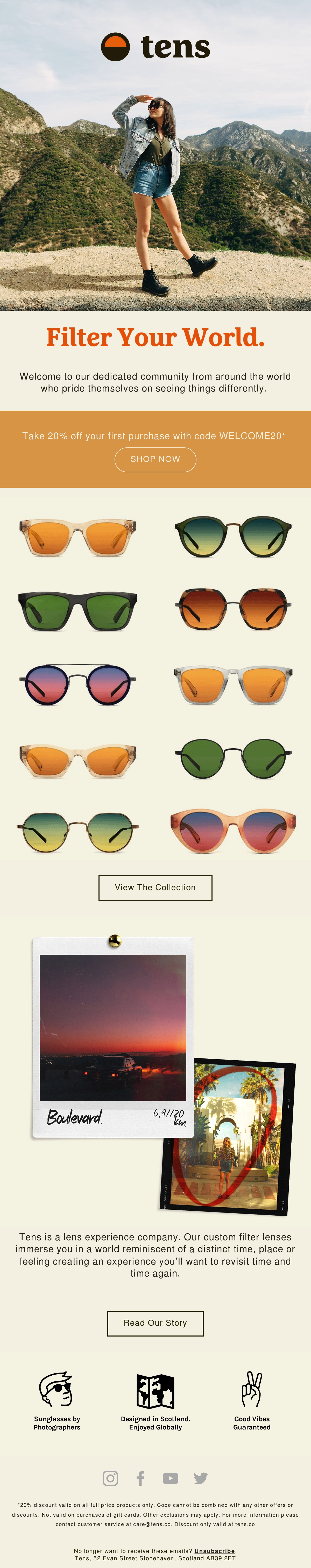 Tens Sunglasses icons email