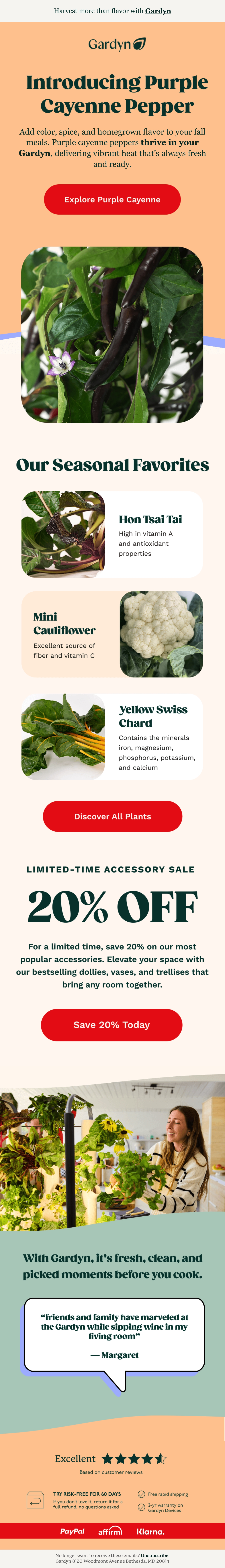 Gardyn plants email