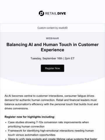 Email Inspiration from Retail Dive: DTC - Email Love