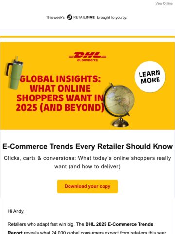 Email Inspiration from Retail Dive: DTC - Email Love
