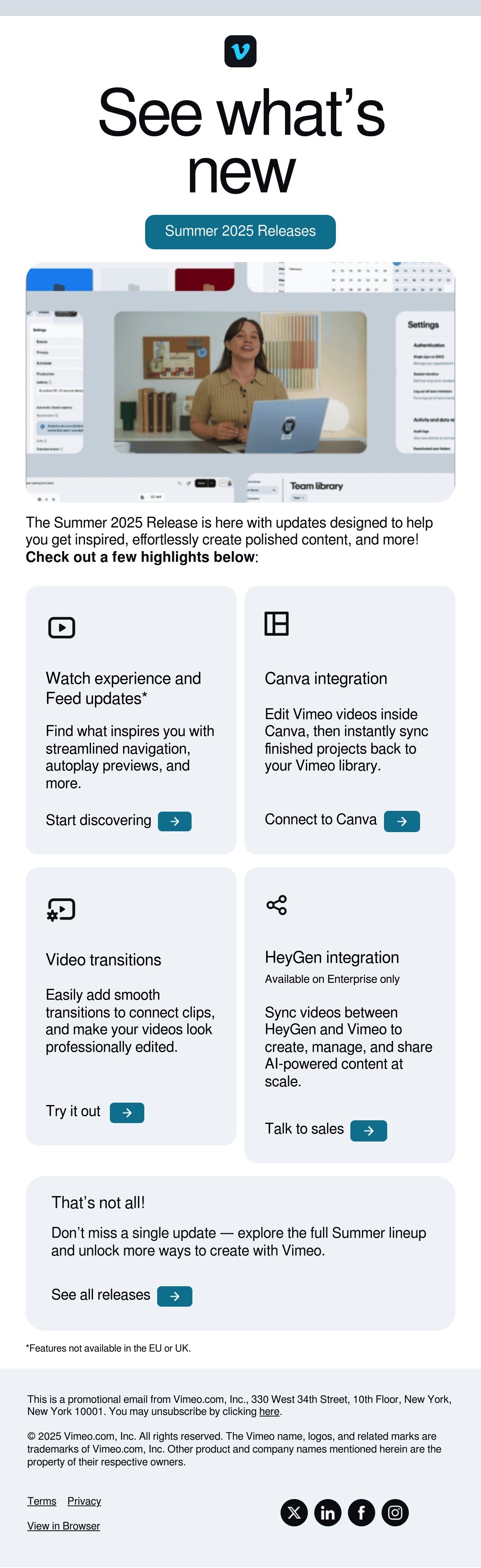 Vimeo icons email