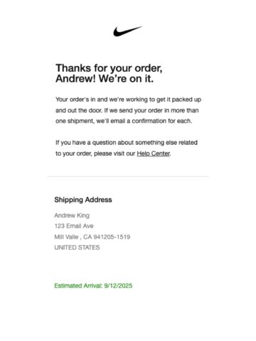 Nike fashion email