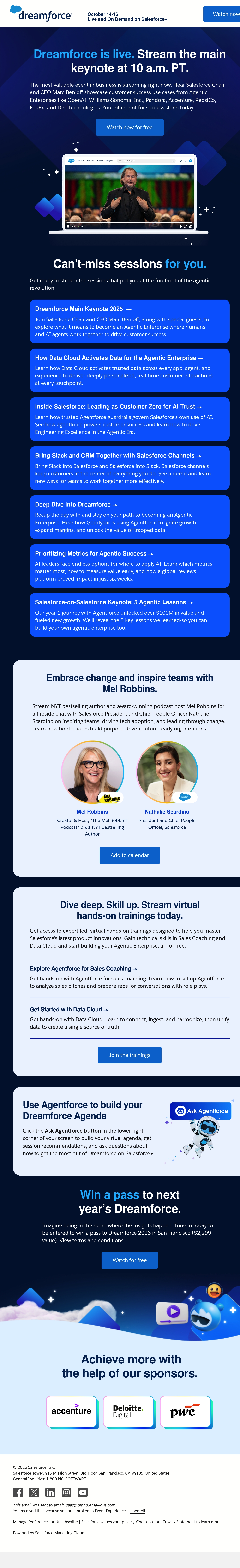 Commerce Highlights from Salesforce event email