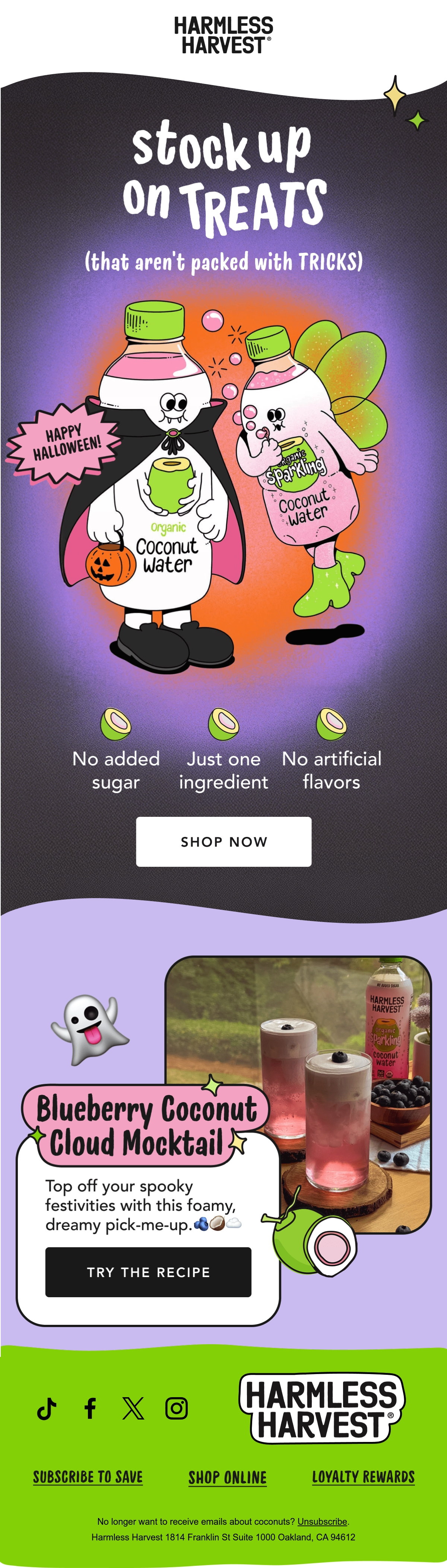 Harmless Harvest sustainability email
