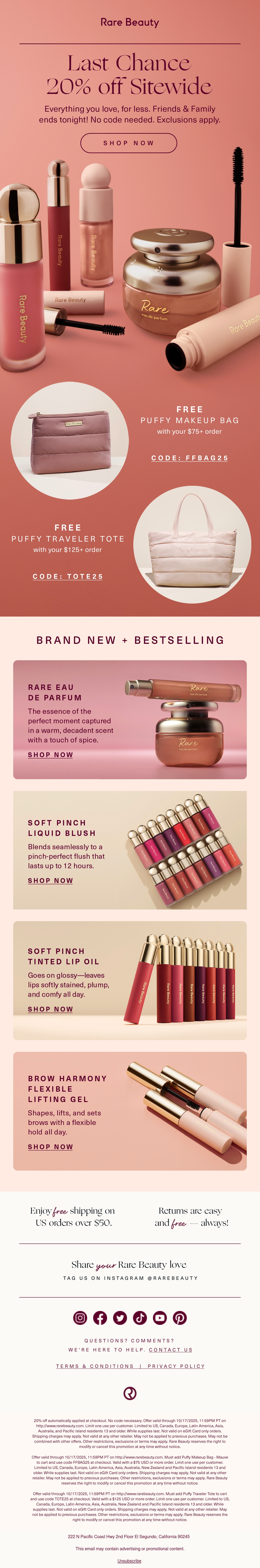 Rare Beauty founder email