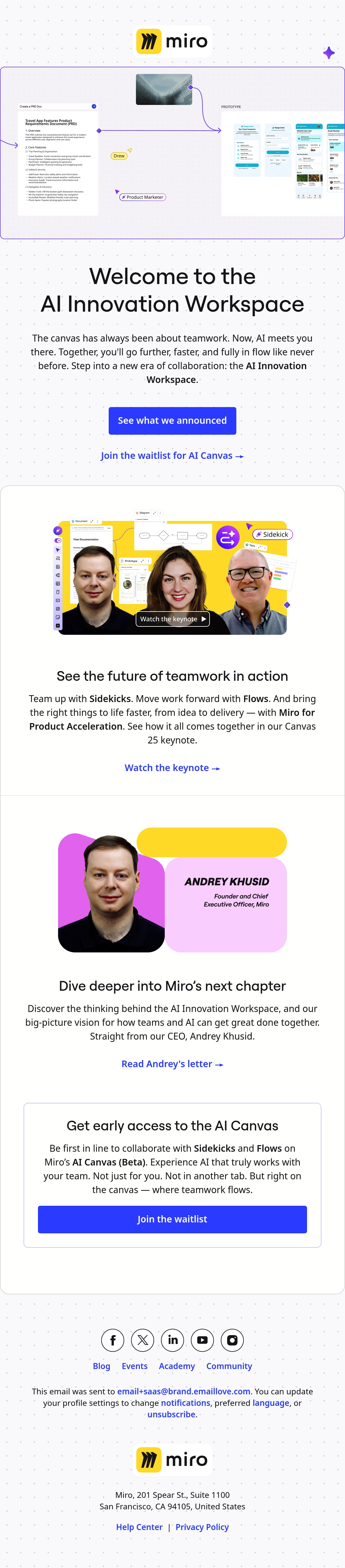 The Miro Team collab email