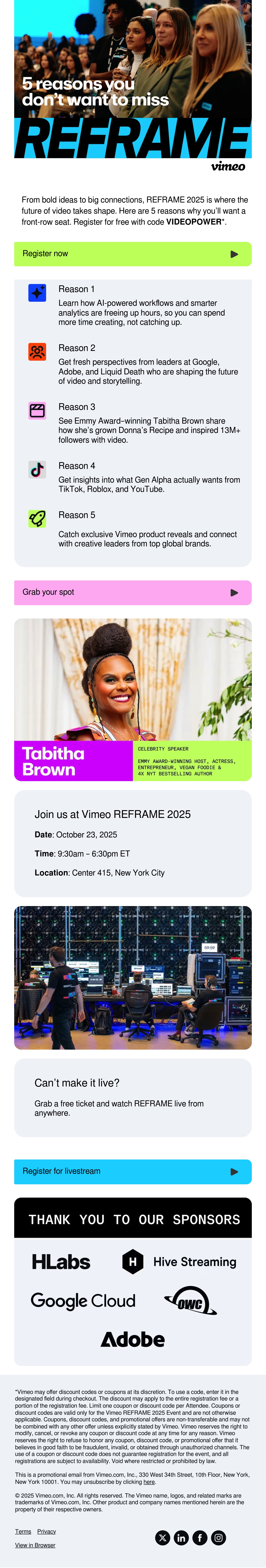 Vimeo digital app email