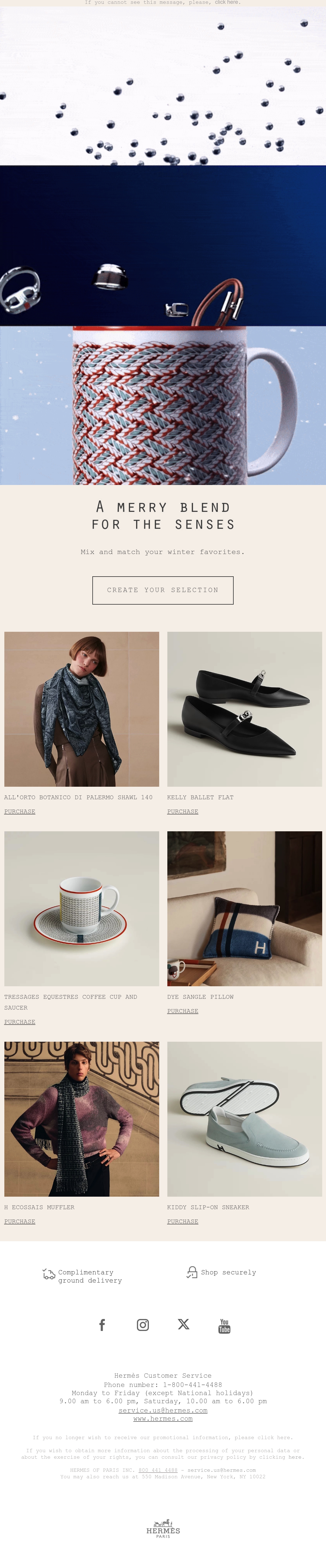 Hermès christmas email