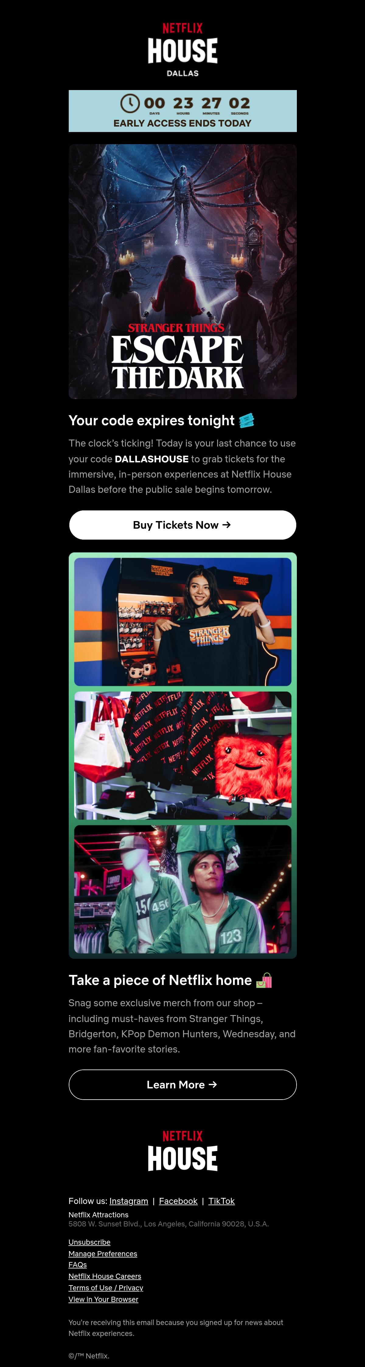Netflix House event email