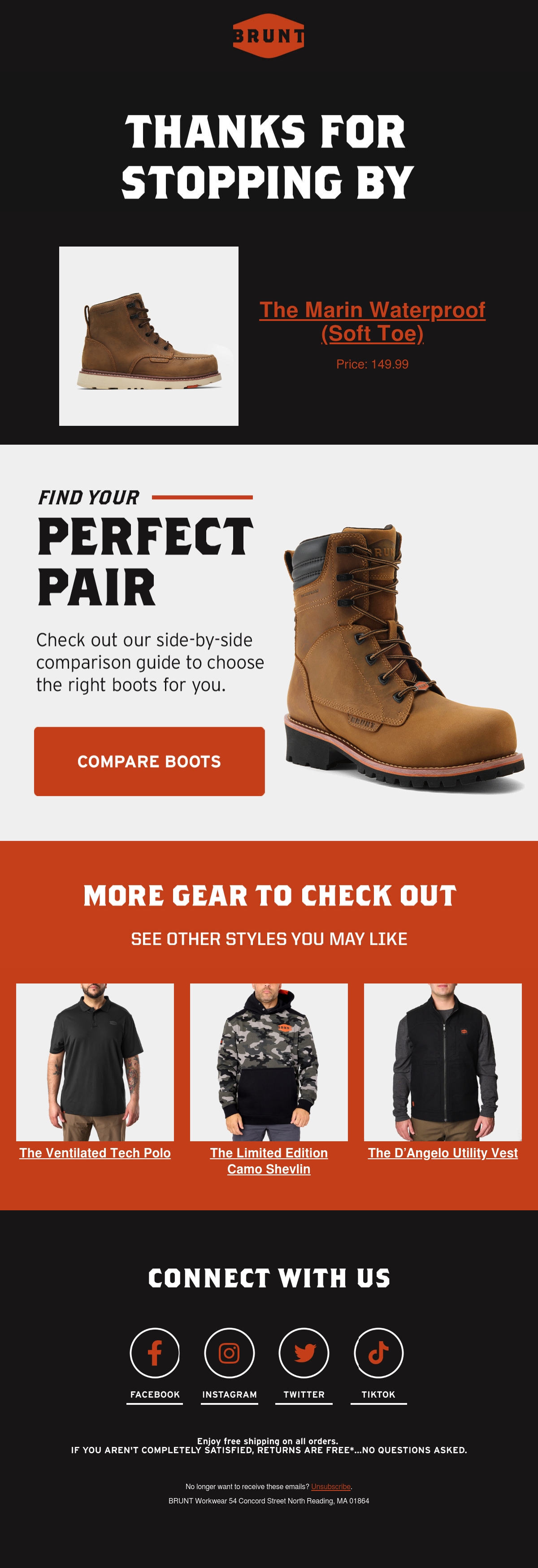 BRUNT Workwear fashion email