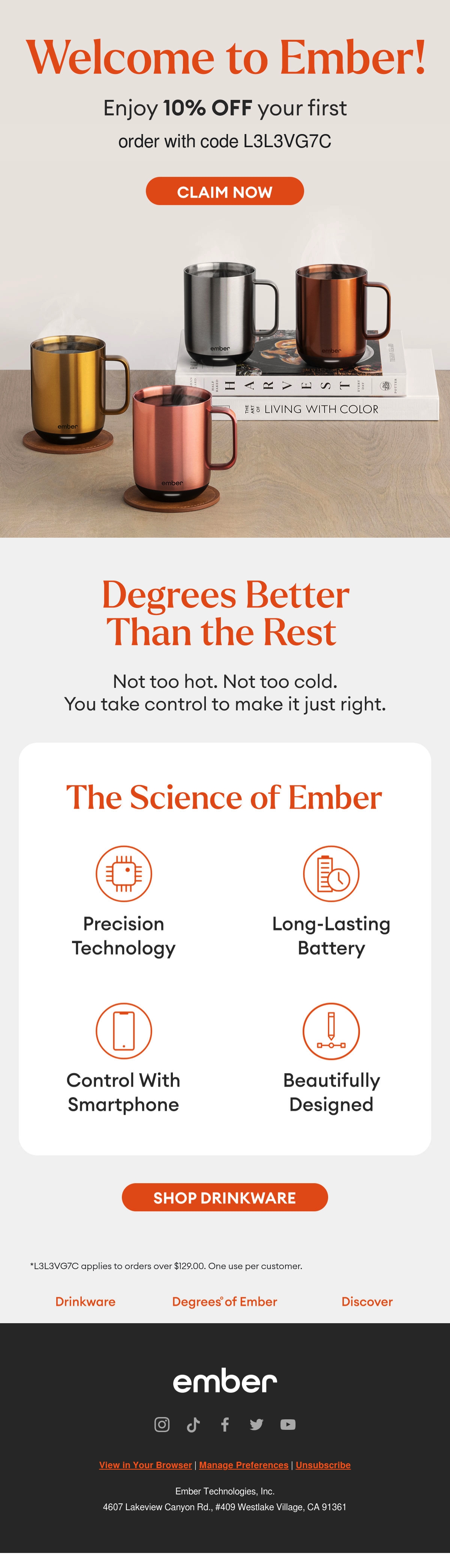 Ember welcome email