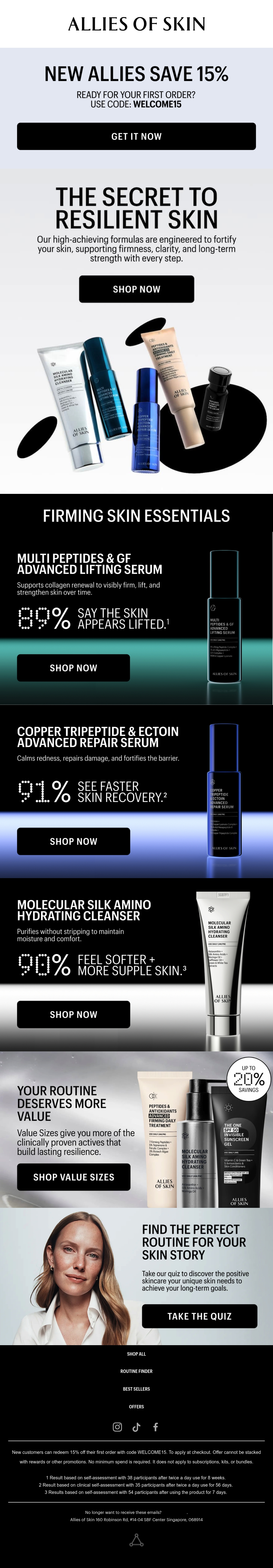 Allies of Skin new product email