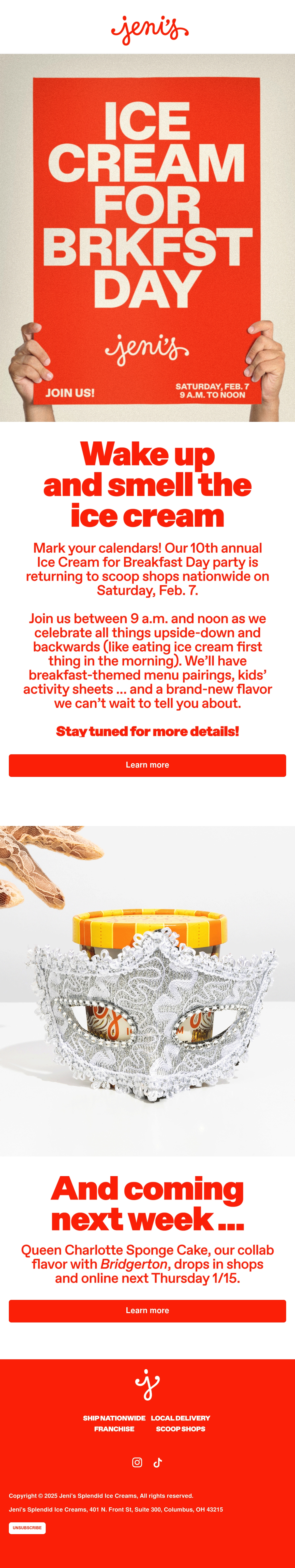 Jeni's Ice Creams colorful email