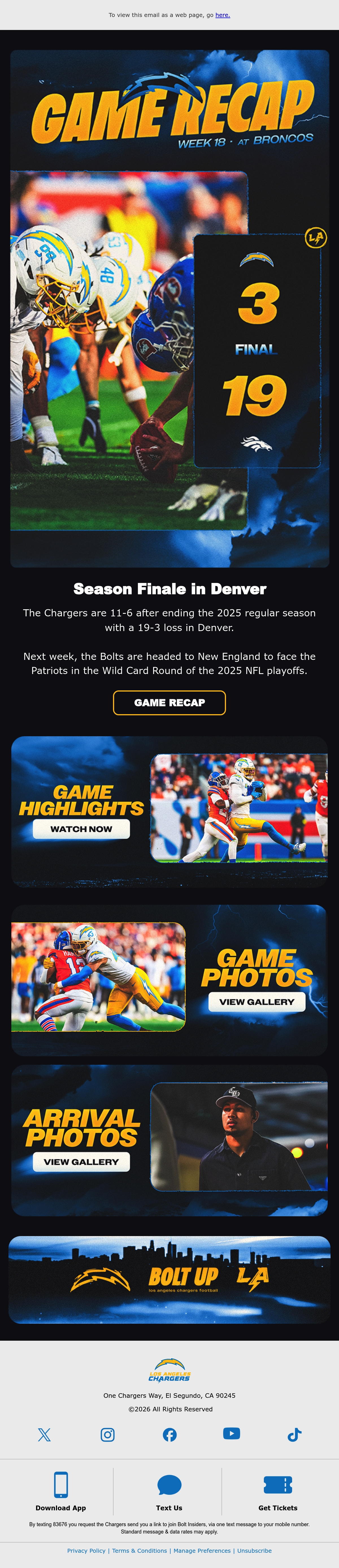 Los Angeles Chargers football email