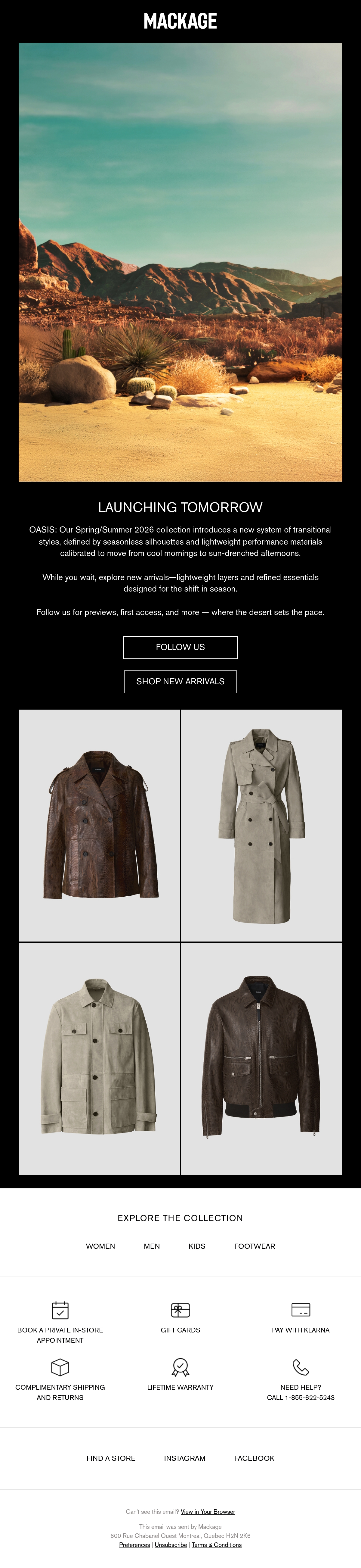 MACKAGE ecommerce email
