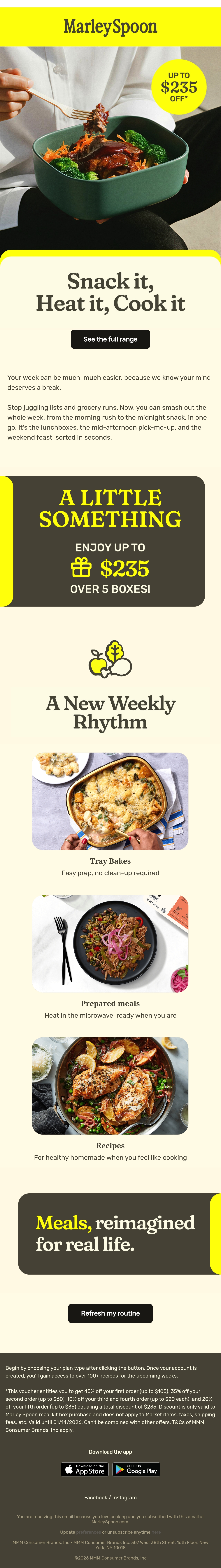 Marley Spoon cooking email