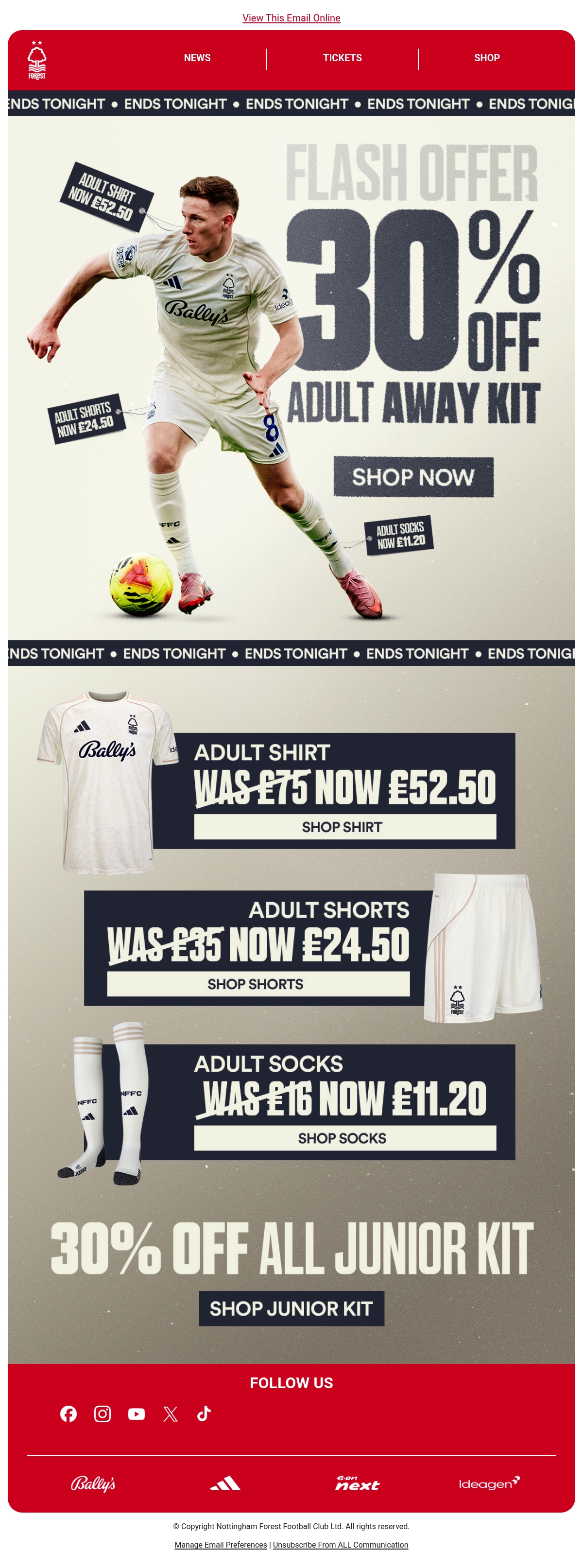 Nottingham Forest FC football email