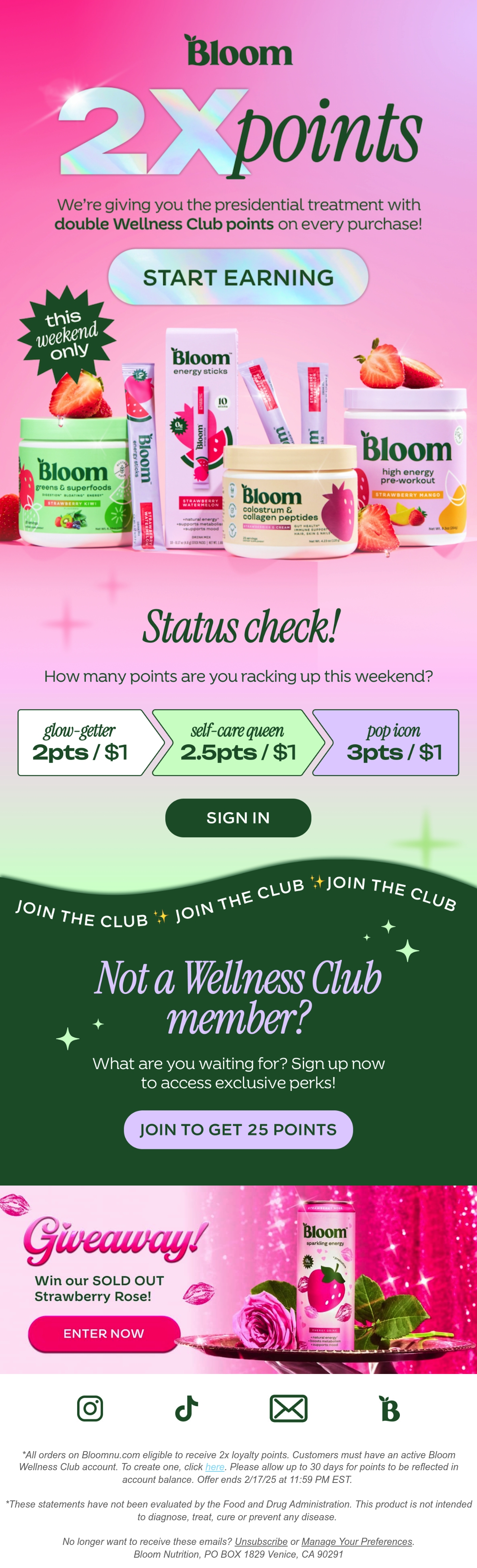 Bloom Nutrition healthcare & wellness email