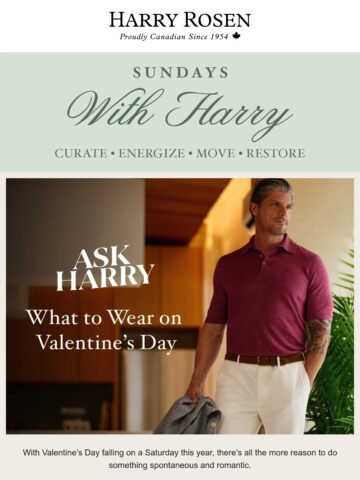 Email Inspiration from Harry Rosen - Email Love
