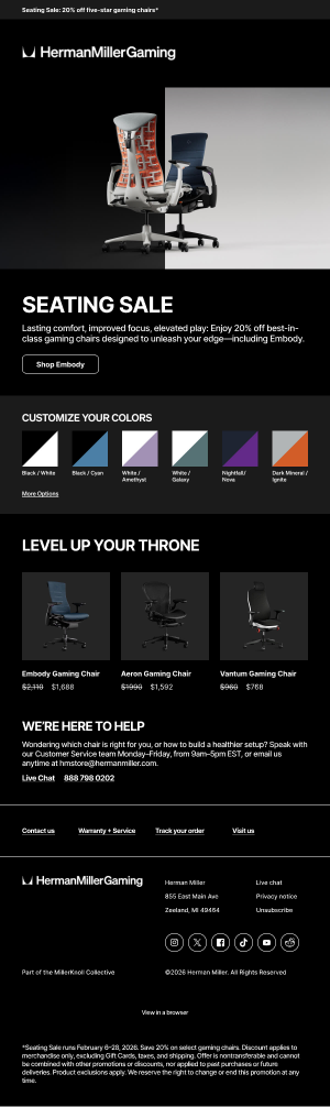 Herman Miller email template