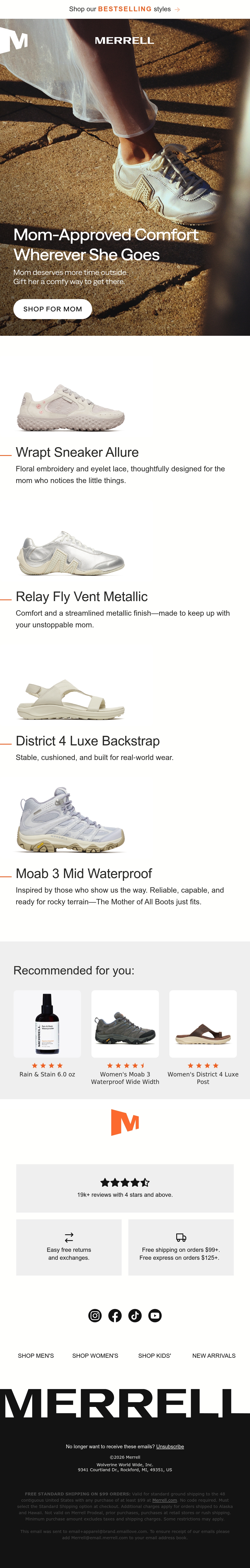 MERRELL gift guide email