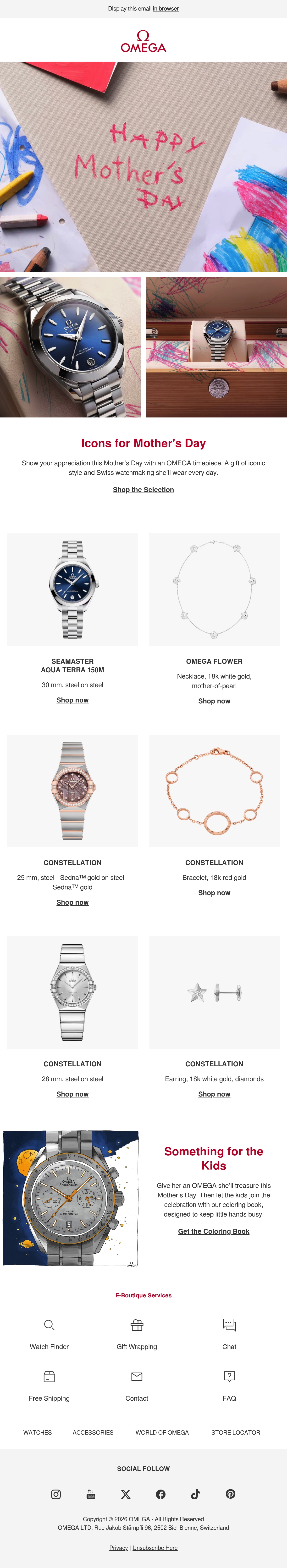 OMEGA Watches gift guide email