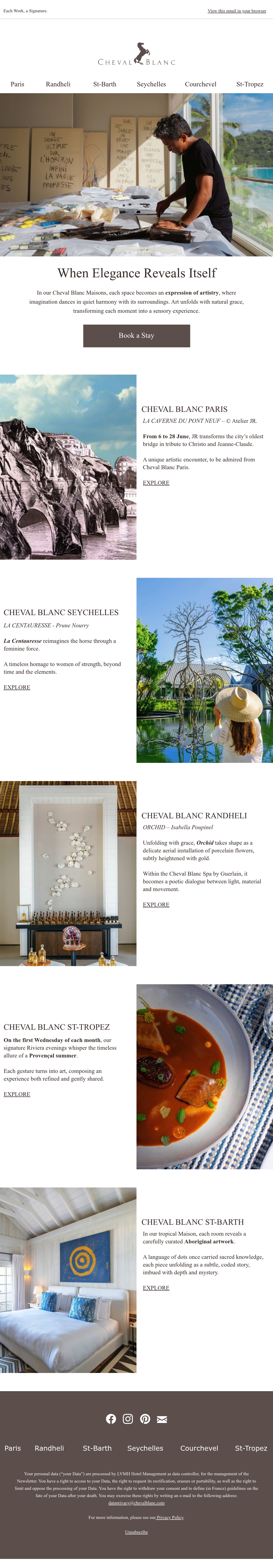 Cheval Blanc creative concept email