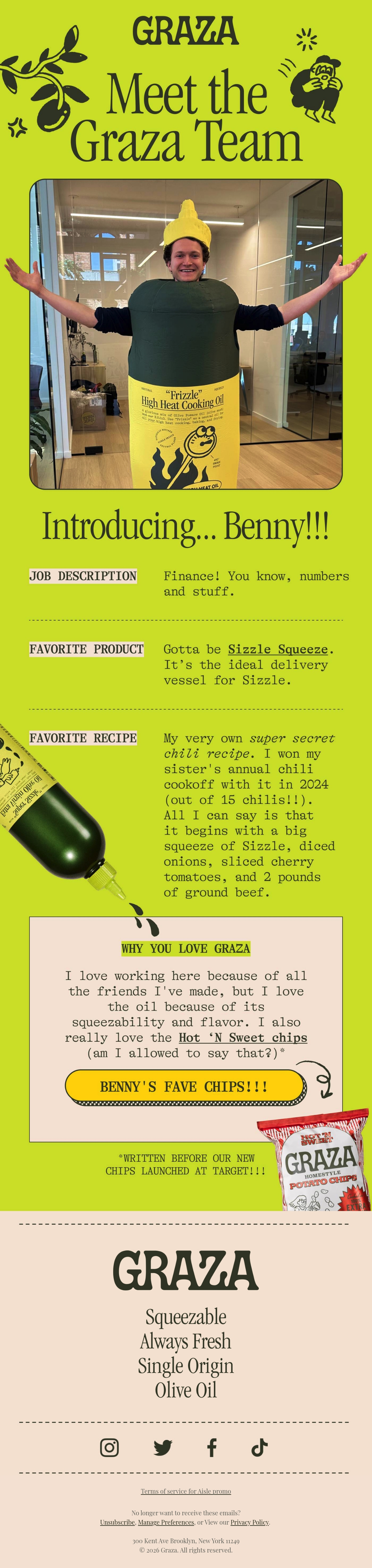 Graza brand storytelling email