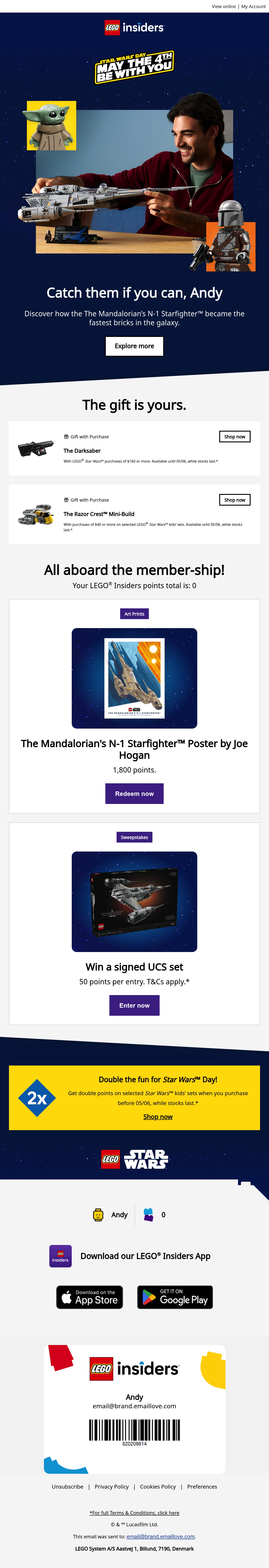 LEGO® News brand storytelling email