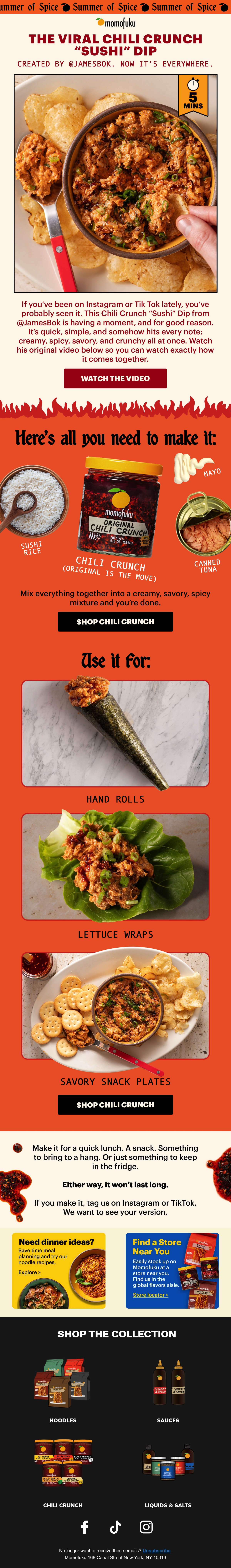 Momofuku summer email