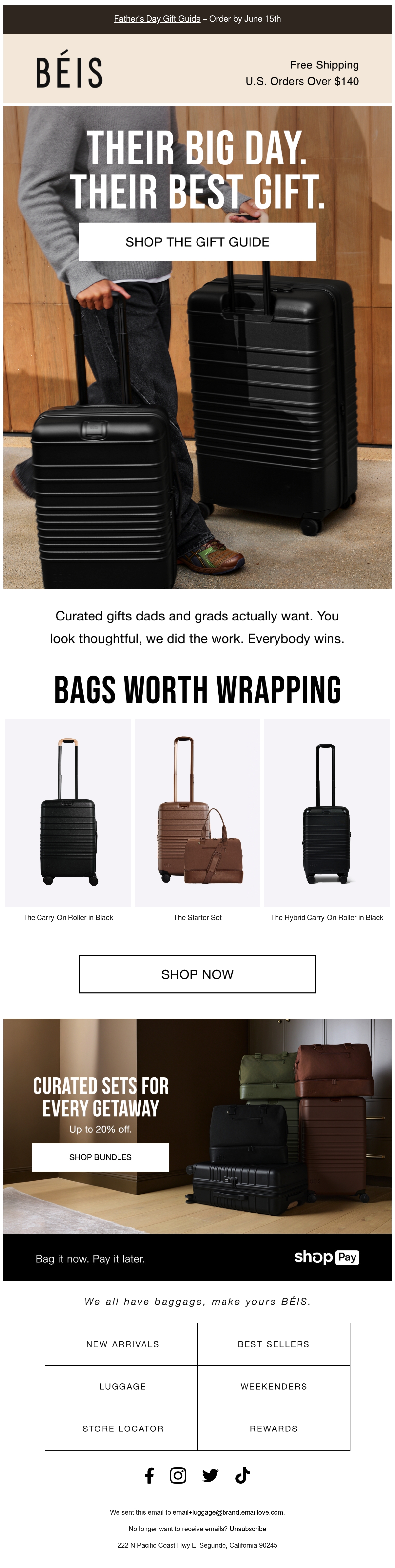 BÉIS gift guide email
