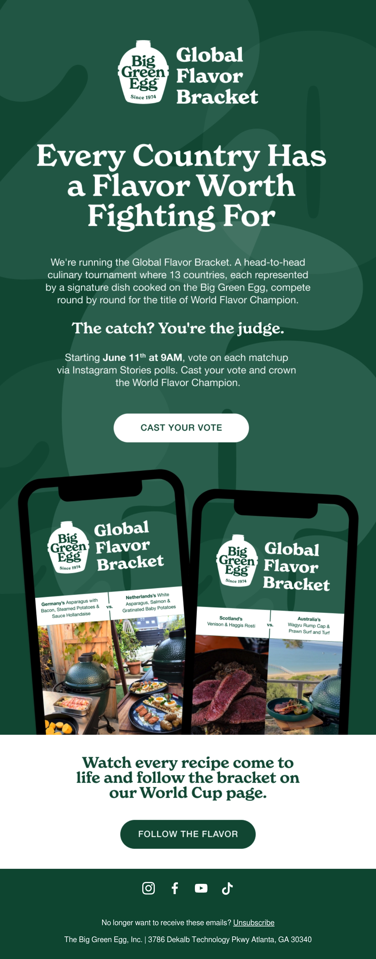 Big Green Egg creative concept email