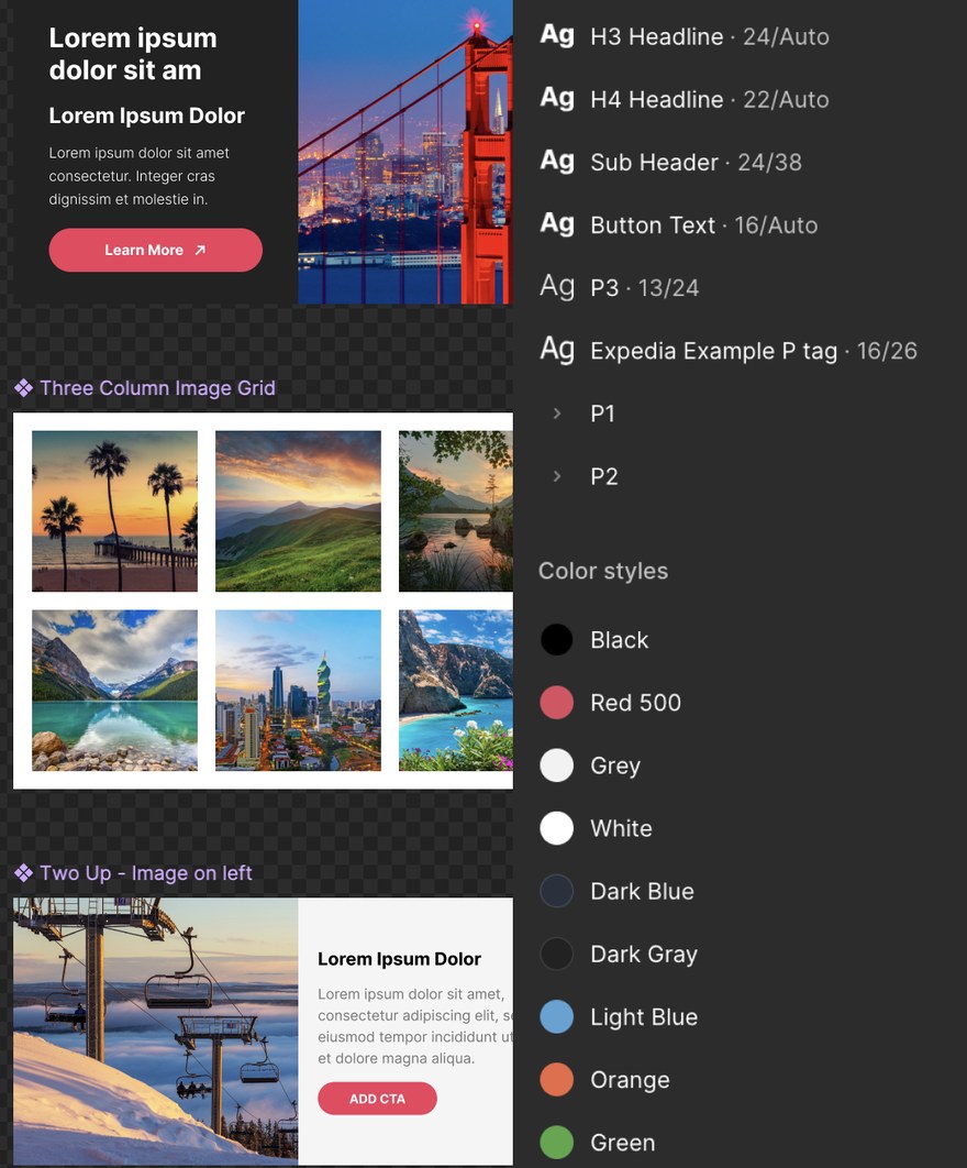 The Email Love Builder design system in Figma